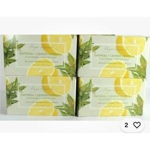 Shugar Soapworks Oatmeal & Lemon Verbena Jumbo Bar Soap Vegan 5 OZ Lot Of 4